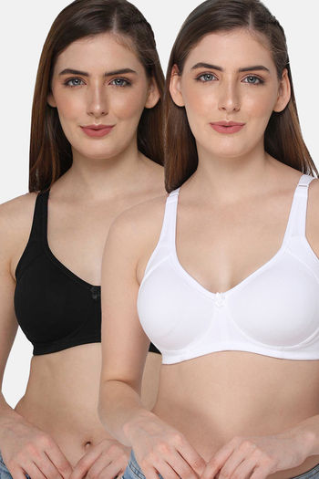 Buy Intimacy Double Layered Non Wired High / 3/4Th +Coverage T-Shirt Bra (Pack of 2) - Multicolor